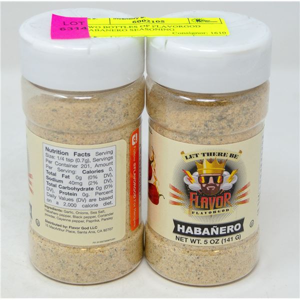 TWO BOTTLES OF FLAVORGOD HABANERO SEASONING