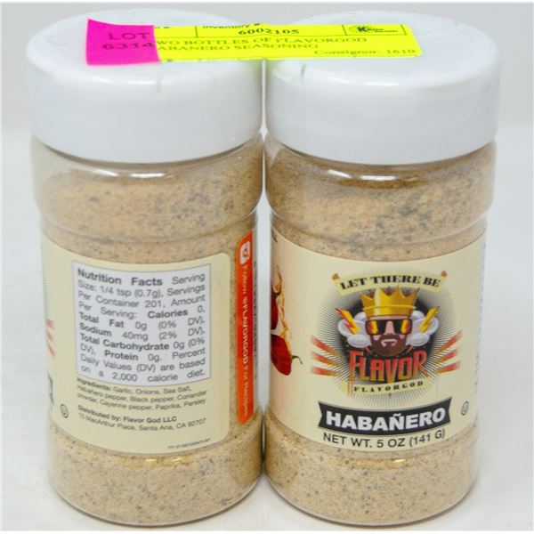 TWO BOTTLES OF FLAVORGOD HABANERO SEASONING