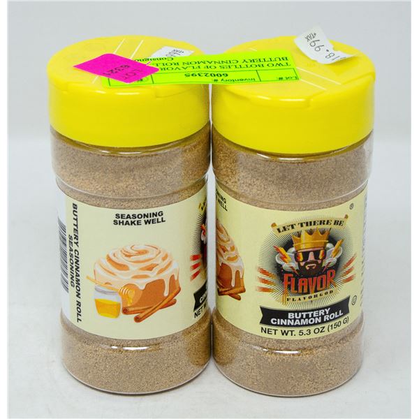 TWO BOTTLES OF FLAVORGOD BUTTERY CINNAMON ROLL
