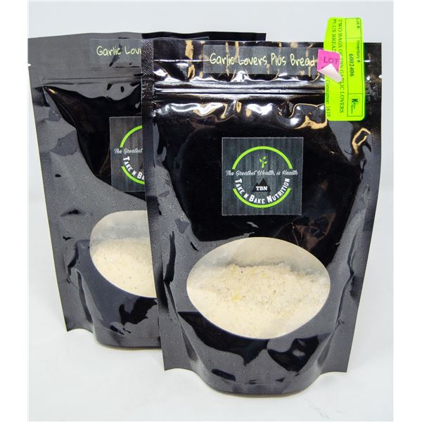 TWO BAGS OF TBN GARLIC LOVERS PLUS BREAD MIX