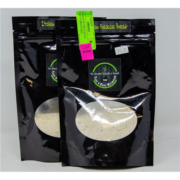 TWO BAGS OF TBN ITALIAN FOCACCIA BREAD MIX