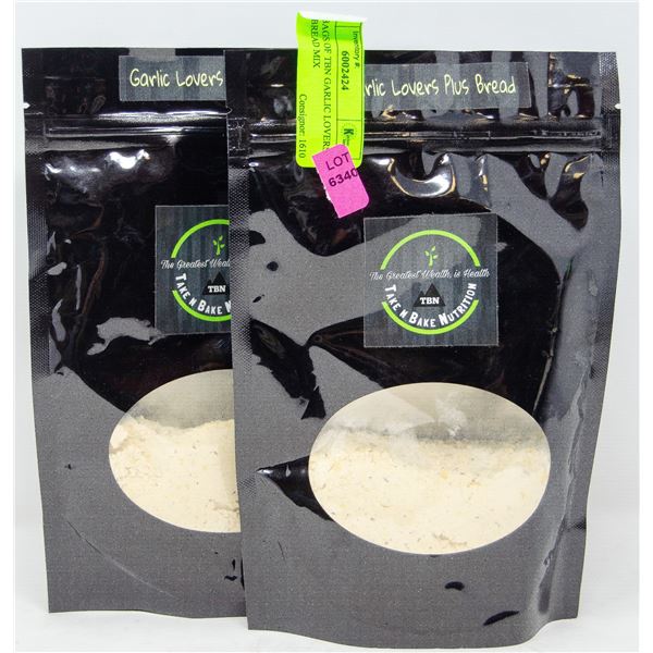 TWO BAGS OF TBN GARLIC LOVERS PLUS BREAD MIX