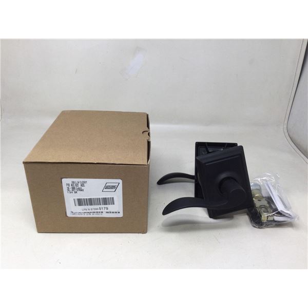 F Series Hallway closet lever passage set black