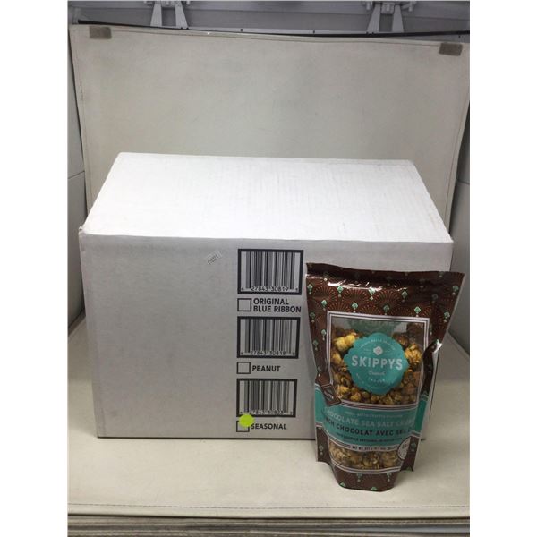 Case of Skippy's Chocolate Sea Salt Crunch Small Batch Crafted Popcorn