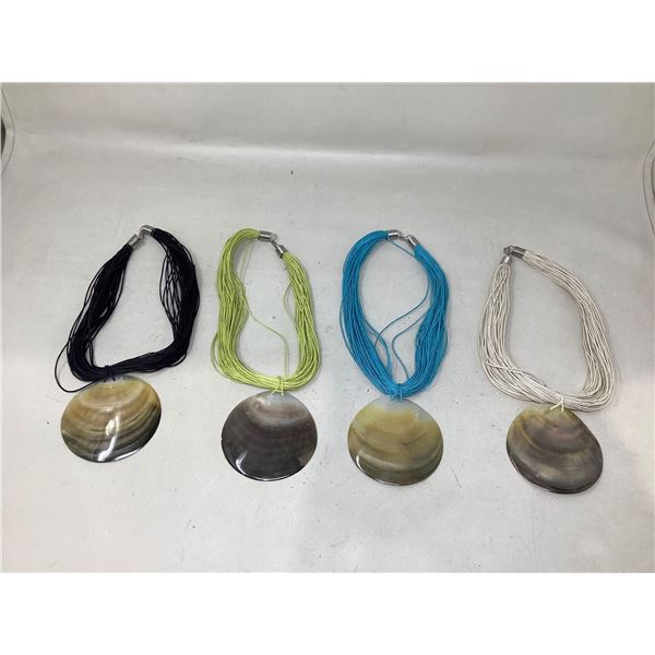 Lot of Assorted Seed Bead Shell Necklaces (4ct)