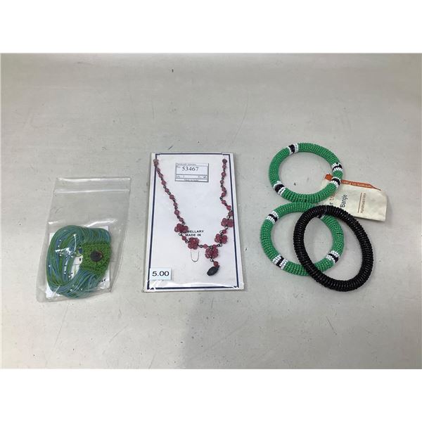 Lot of Assorted Handmade Bead Jewelry