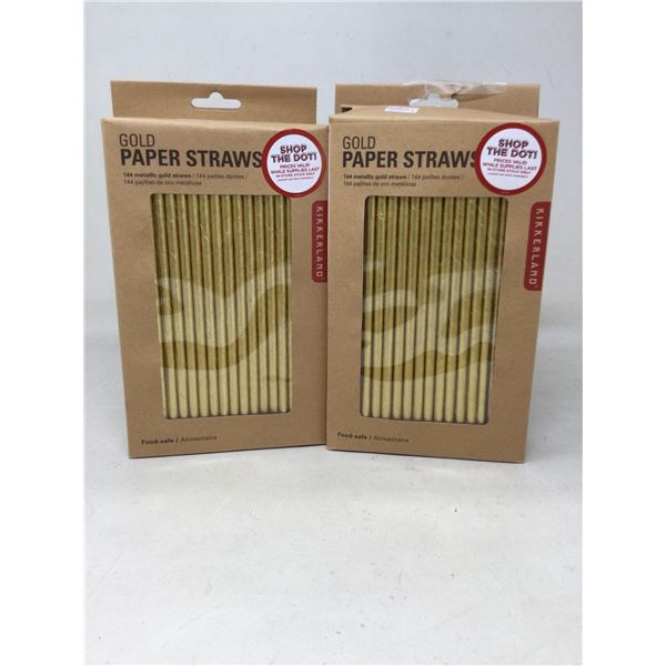 Lot of 2 x 144 Gold paper Straws