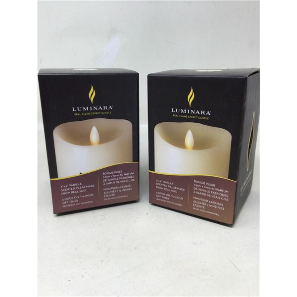 Lot of 2 Luminara scented vanilla flameless cangdes