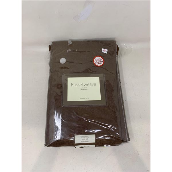 Basketweave easy care 90 inch round table cloth