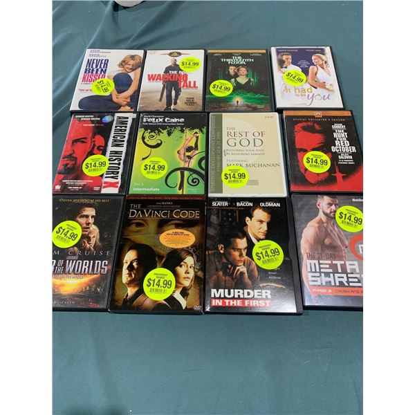 Lot of 12 DVD Movies assorted titles