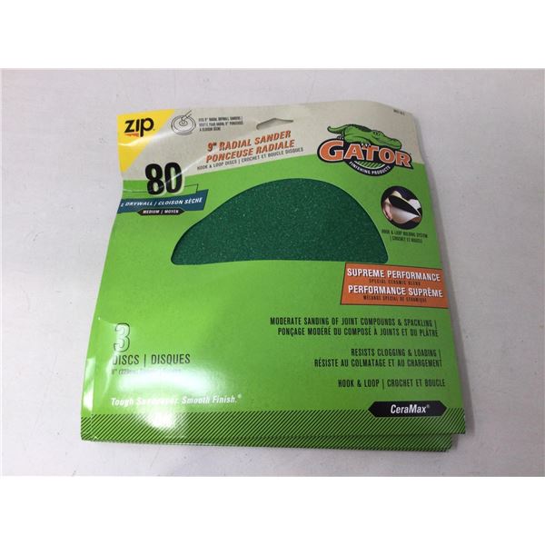 LOT of 4 Gator 80 grit 9 inch radial sanding sheets