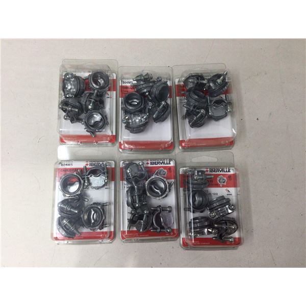 Lot of 6 Iberville 3/8 cable fittings