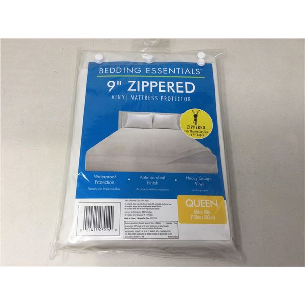Bedding essentials 9 inch zipperd mattress protector queen size