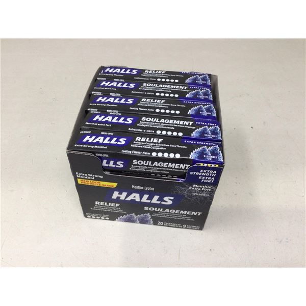 Case of Halls extra strong lozenges 20x9