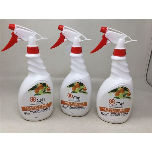 Lot of 3 x 24oz CDN Citrus Delight all purpose Cleaner