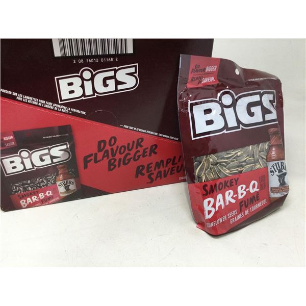 Case lot of BIGS BBQ flavour sunflower seeds 1.1KG Box 8 count