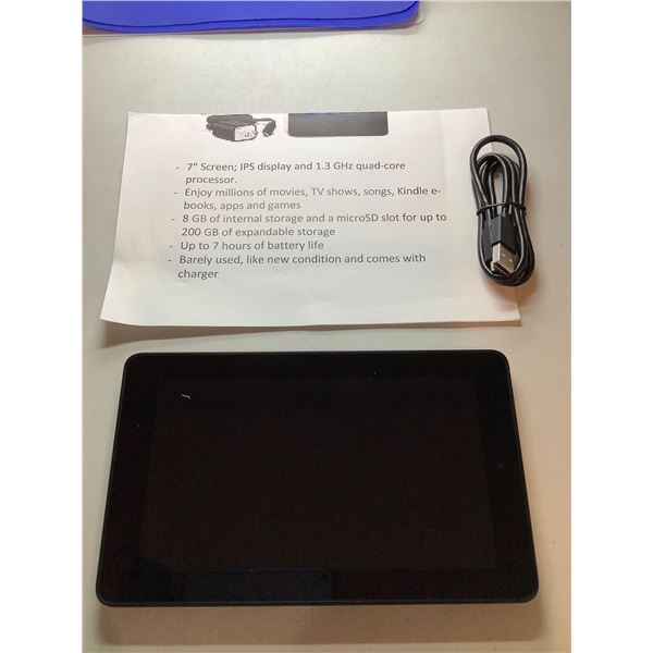 Amazon Tablet 7 inch 1.3Ghz with 8GM memory with charger