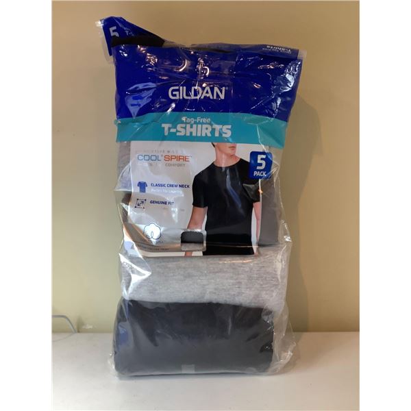 NEW mens Gildan 5 pack T shirts asst colors XL