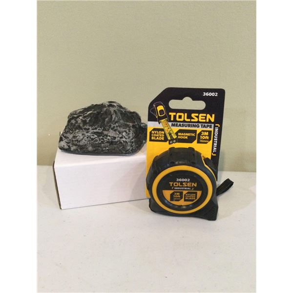Lot of 2 NEW Hide a Key Rock and Tape Measure