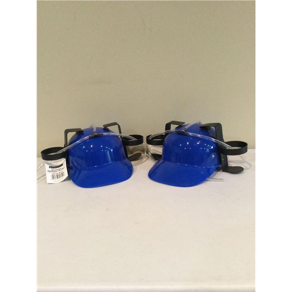 Father & Son Set of NEW Baseball Cap Beverage Drinking Helmets
