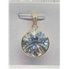 Image 2 : Beautifull 14K Gold Pendant with 5.0 carat Moissanite Solitaire Stone with appraisal certificate Val