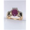 Image 3 : CUSTOM DESIGNED Ladies 1.46CARAT Oval Cut Ruby Solitaire set in 10K Gold dress ring with appraisal c