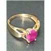 Image 4 : CUSTOM DESIGNED Ladies 1.46CARAT Oval Cut Ruby Solitaire set in 10K Gold dress ring with appraisal c