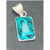 Image 1 : Silver .925 Polished Torquoise Gemstone Pendant
