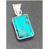 Image 2 : Silver .925 Polished Torquoise Gemstone Pendant