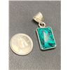 Image 3 : Silver .925 Polished Torquoise Gemstone Pendant