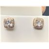 Image 1 : Set of ladies 2.65 Carat 14K GP Stud Earrings multi cluster stones