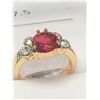 Image 1 : Ladies 14K GP multi Stone with Ruby Style Solitaire Dress Ring