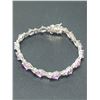 Image 1 : Natural Amethyst Pear Cut Solitaires 10.55 CARAT .925 Silver Bracelet with appraisal certificate Val