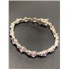 Image 2 : Natural Amethyst Pear Cut Solitaires 10.55 CARAT .925 Silver Bracelet with appraisal certificate Val