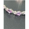 Image 3 : Natural Amethyst Pear Cut Solitaires 10.55 CARAT .925 Silver Bracelet with appraisal certificate Val