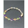 Image 1 : Ladies .925 Tennis Bracelet with Oval Cut natural Amethyst, Citrine & Peridot Stones with TCW 10.05 