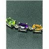 Image 3 : Ladies .925 Tennis Bracelet with Oval Cut natural Amethyst, Citrine & Peridot Stones with TCW 10.05 
