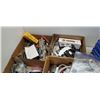 Image 2 : Stack of parts bins with 4 boxes of Shop supplies