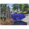 Image 1 : Cantilever umbrella and blue patio umbrella - store returns