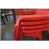 Image 2 : 4 RED STACKING PATIO CHAIRS