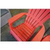 Image 8 : 4 RED STACKING PASTIC ADIRONDACK STYLE PATIO CHAIRS