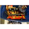 Image 3 : TOTE OF TONKA FIRETRUCK, REVERSE PAINTED LAMP SHADE, COLLECTABLES, BAROMETER