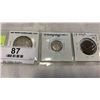 Image 2 : 3  RARE NEW FOUNDLAND COINS SILVER 50 CENT AND 5 CENT, AND 1 CENT COIN