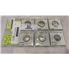 Image 1 : 3 CANADIAN 25 CENT CENTENNIAL "BOBCAT" COINS .500 SILVER AND 3  1968 SILVER 25 CENT COINS .500 SILVE