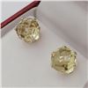Image 2 : NEW STERLING SILVER GENUINE GREEN AMETHYST EARRINGS W/ APPRAISAL $870