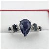 Image 1 : NEW STERLING SILVER GENUINE SAPPHIRE COCKTAIL RING W/ APPRAISAL $1150