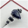Image 2 : NEW STERLING SILVER GENUINE SAPPHIRE COCKTAIL RING W/ APPRAISAL $1150