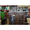 Image 2 : KRUG BROS WALNUT WRITING DESK WITH GLASS DOOR DISPLAY HUTCH TOP - 30 INCHES WIDE X 15 DEEP X 75 TALL