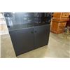 Image 2 : BLACK GLASS DOOR DISPLAY CABINET - 3 FOOT WIDE X 16 INCHES DEEP X 6 FOOT TALL