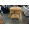 Image 1 : BAMBOO BUTCHER BLOCK TOP KITCHEN CART WITH 2 DRAWERS - 29 INCHES X 22 INCHES X 36 1/2 TALL
